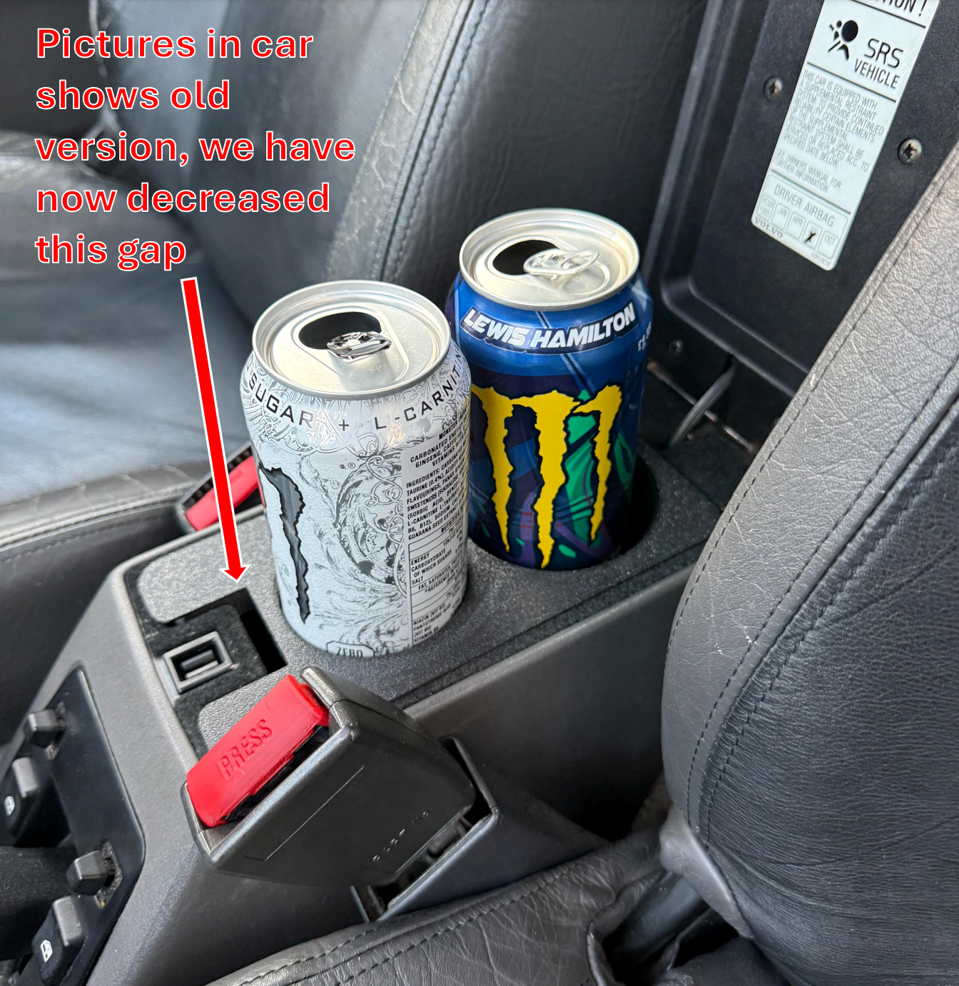 Mittkonsols mugghållare till Volvo 480